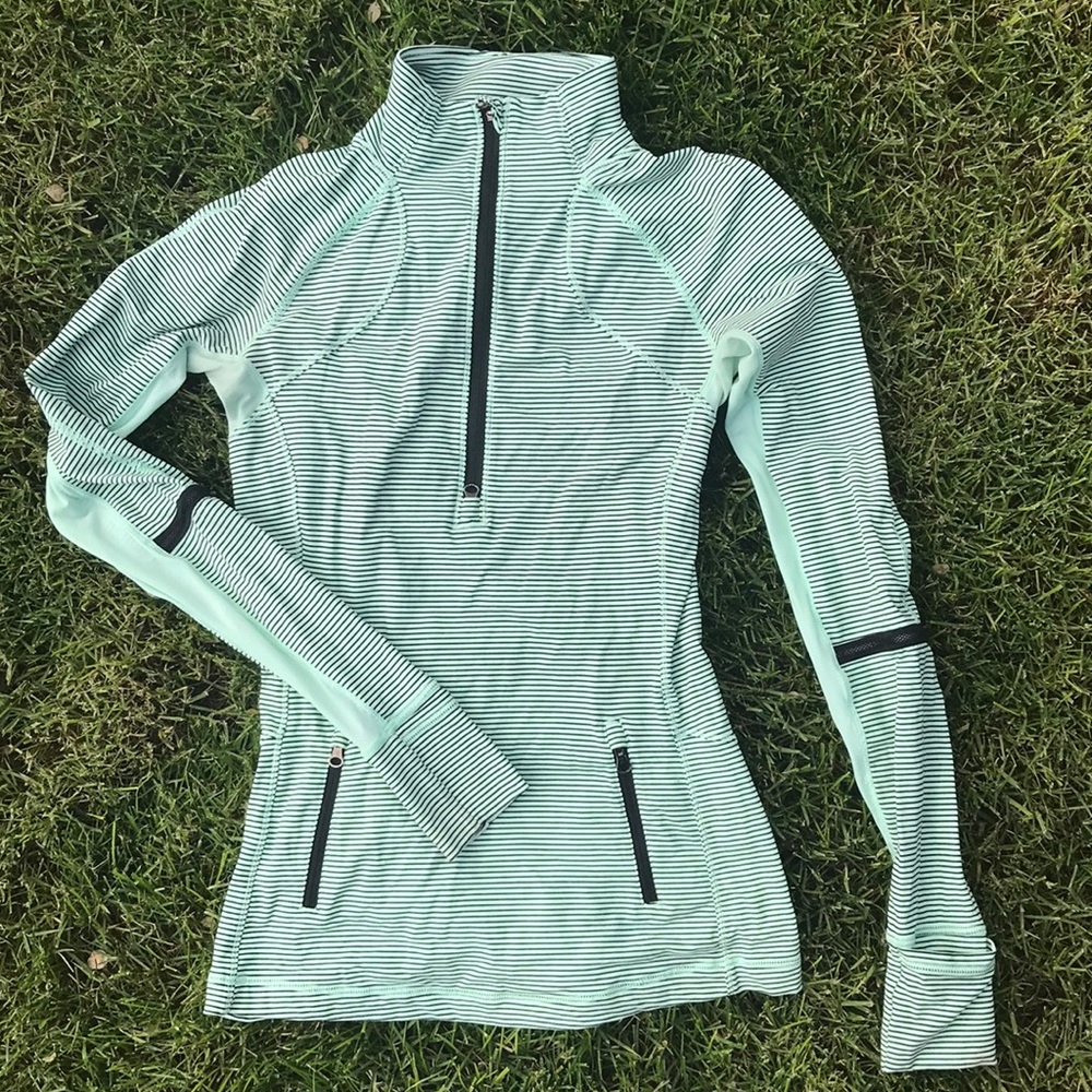 Lululemon striped half zip pullover